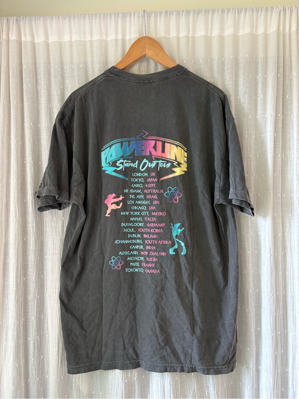 Retro Comfort Colors Gray A Goofy Movie Powerline Standout Tour Oversized Tee - Picture 3 of 4